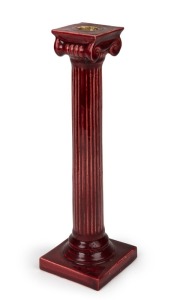 JAMES CAMPBELL & SONS pottery candlestick with burgundy glaze, Queensland origin, 19th/20th century, stamped "J.C. & S.", 25.5cm high