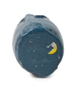 ARTIST UNKNOWN hand-built blue glazed pottery vase with applied branches and incised decoration, incised signature to base (illegible), ​​​​​​​21cm high - 2