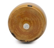 MIKKELSEN pottery vase with incised landscape decoration on mustard yellow ground, incised "P. Mikkelsen", 19cm high - 2
