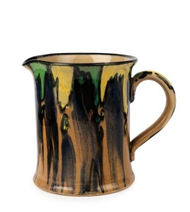 P.P.P. (PRESTON PREMIER POTTERY) jug with dribble glaze, stamped "PPP", 13cm high, 15cm wide