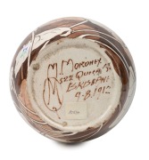 MARTIN MORONEY hand-painted pottery jardiniere with waterlily decoration, signed "M. MORONEY, 522 Queen Street, Brisbane, 9.8.1912", ​​​​​​15cm high, 16cm wide - 2