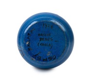 OSREY blue glazed pottery vase with sgraffito koala decoration, incised "OSREY BALLARAT, NATIVE BEARS (Koala), 1923", ​​​​​​​9cm high, 11cm wide - 2