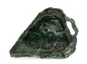 FLORA LANDELLS (1889-1981) green glazed pottery leaf dish, incised "Landells, Perth", 26cm wide