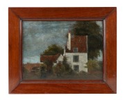 ARTIST UNKNOWN (19th century, Australian), (The old mill, Bacchus Marsh), oil on board, later descriptive inscriptions verso (almost certainly incorrect), 20 x 25cm, 27 x 34cm overall