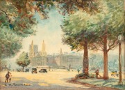 GEORGE HYDE POWNALL (1866-1939), St Mary's Cathedral, Sydney, watercolour, signed lower left "G.H. Pownall", 13 x 18cm, 28 x 32cm overall.