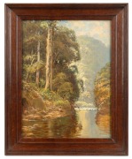 GEORGE HYDE&nbsp;POWNALL (1866-1939), Tunnel Bend, River Yarra, Warrandyte, oil on board, signed lower left "G. H. P." and titled verso, 30.5 x 23cm, 37.5 x 30cm overall. - 2