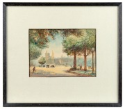 GEORGE HYDE POWNALL (1866-1939), St Mary's Cathedral, Sydney, watercolour, signed lower left "G.H. Pownall", 13 x 18cm, 28 x 32cm overall. - 2