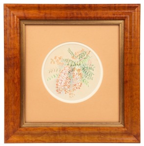 MARIAN ELLIS (ELLIS) ROWAN (1848-1922), (untitled floral study of orange blossom), watercolor and gouache, signed "Ellis Rowan", 15cm diameter, 36 x 35cm overall