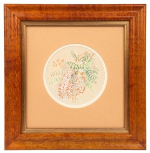 MARIAN ELLIS (ELLIS) ROWAN (1848-1922), (untitled floral study of orange blossom), watercolor and gouache, signed "Ellis Rowan", ​​​​​​​ 15cm diameter, 36 x 35cm overall