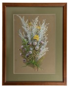 MARIAN ELLIS (ELLIS) ROWAN (1848-1922), (untitled wildflowers), watercolor and gouache, signed lower right "Ellis Rowan, 1880", 50 x 35cm, 70 x 55cm overall - 2