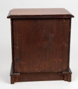 An antique English mahogany five drawer apprentice chest with ebonised trim and knobs, 19th century, 36cm high, 33cm wide, 22cm deep - 4