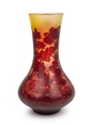 GALL&Eacute;&nbsp;French cameo glass vase with landscape scene, early 20th century, signed "Gall&eacute;" in design, 26cm high
