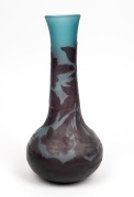 A blue floral cameo glass vase signed "Gall&eacute;", 20th century, 31cm high - 2