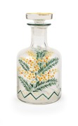 An antique glass decanter with enamel wattle decoration, 19th century, 18cm high