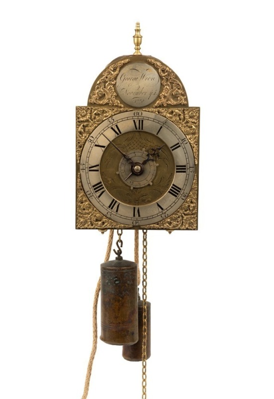 GEORGE WREN, NOVEMBER 1770: A traveling weight driven alarm timepiece.