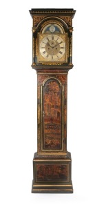 HENRY COOLEY, LONDINI FECIT: A George II blue ground chinoiserie long case clock, circa 1760.