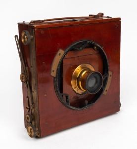 HOUGHTON: 4¾ x 6½" plate triple-extension field camera, c. 1900s, with Thornton-Pickard Beck Symmetrical lens.