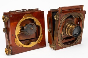 Two 107 x 81mm plate field cameras, each with uninscribed brass lens. (2 cameras)