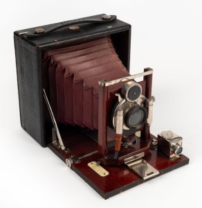 KODAK: 'Pony Premo No. 3' 4 x 5" plate field camera, c. 1898, with Rapid Rectilinear lens and 'Baker & Rouse' retailer's inlay.