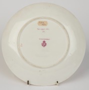 ROYAL WORCESTER set of four antique English hand-painted porcelain cabinets plates decorated with Australian birds, signed "AUSTIN", all titled on the reverse and retailed by Flavelle Brothers Ltd., puce factory mark to bases, 23cm wide - 7