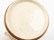 An antique German pottery biscuit barrel with silver plated mounts, decorated with cows in landscape in the Barlow manner, 19th century, ​​​​​​​impressed factory marks to base, 26cm high overall including handle - 4