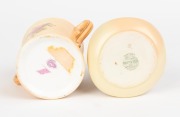 ROYAL WORCESTER two handled porcelain cup with hand-painted floral decoration, together with a LOCKE & CO WORCESTER antique English porcelain pheasant vase, factory mark to bases, the vase 15cm high - 3