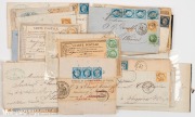 FRANCE - Postal History: July 1852 usage of 1fr brown-carmine on folded entire from BAGNERES-DE-LUCHON, written in English to Captain David Anderson, 22nd Regiment, Rawal Pindee, Punjab, INDIA; with BOMBAY accounting mark; accompanied by a number of other - 2