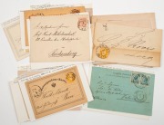 AUSTRIA - Postal History: An assembly of early covers, cards and entires, with despatch postmarks noted from BRUNN BAHNHOF, PRAG, LEMBERG, VERONA, INNSBRUCK, PESTH, TRIESTE, POZSONY, ALTENMARKT b RAKEK, VALONA, CILLI, BOZEN, BISCHOFLACK, GRATZ, CONSTANTIN - 2