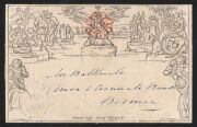 GREAT BRITAIN: 1840 (SG.ME1) 1d black Mulready Lettersheet, used 24 May 1840 from LOSTWITHIEL&nbsp;(Cornwall) to BODMIN.