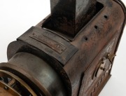 Brass and tin helioscopic&nbsp;magic lantern,&nbsp;c. 1890s, with plate on top that reads 'Patent № 2459'. - 4