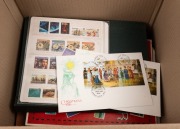 An unsorted accumulation including mint sheets, loose stamps in envelopes, childhood albums of world stamps, etc.