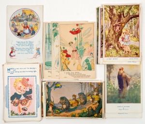 ARTIST CARDS: Dorothy Wheeler (5), Rene Cloke (4), Molly Brett (8), L.M. Hine (3), Margaret Tarrant (4) and others, similar. (Total: 39).