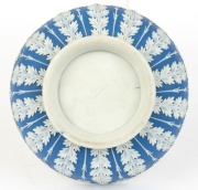 WEDGWOOD antique English blue Jasper Ware pottery bowl with acanthus and bellflower relief, circa 1850, impressed "WEDGWOOD", 7cm high, 17cm diameter - 2