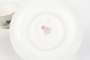 ROYAL WORCESTER antique English porcelain teacup and saucer, hand-painted with thistle decoration, signed "H. POWELL", puce factory mark to bases, the saucer 14.5cm diameter - 3