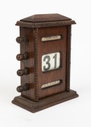 An antique oak desk calendar, early 20th century, ​​​​​​​17cm high - 2