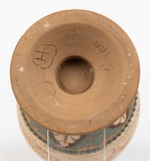 DOULTON LAMBETH&nbsp;pottery vase&nbsp;adorned with&nbsp;sgraffito&nbsp;cattle&nbsp;decoration&nbsp;by FLORENCE & HANNAH BARLOW,&nbsp;19th century, impressed factory mark and artists' monograms to base, 19.5cm high&nbsp; - 3