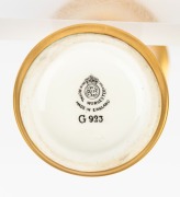 ROYAL WORCESTER English porcelain vase with hand-painted rose decoration, signed "M. HUNT", circa 1950, black factory mark to base, 15cm high - 3