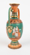 Antique English porcelain vase in the classical Greek style, mid 19th century, black factory mark to base (illegible), 23cm high - 2