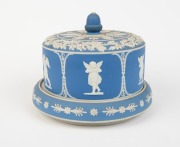 DUDSON antique English blue Jasper Ware pottery&nbsp;cheese dish and cover, 19th century, 21cm high, 27cm diameter - 2