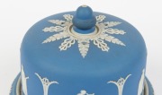 DUDSON antique English blue Jasper Ware pottery&nbsp;cheese dish and cover, 19th century, 17cm high, 21cm diameter - 3