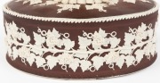TURNER antique English brown Jasper Ware pottery game tureen with grape motif, circa 1810, impressed mark "TURNER", 13cm high, 26cm wide - 2