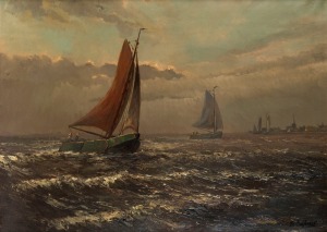 THEODORUS SELFHORST (1891&ndash;1983), (fishing boats), oil on canvas, signed lower right "Th. Selfhorst", 49 x 69cm, 60 x 80cm