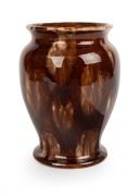 REGAL MASHMAN&nbsp;OF SYDNEY&nbsp;mottled brown glazed pottery vase, impressed "Regal Mashman", 16.5cm high
