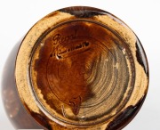 REGAL MASHMAN&nbsp;OF SYDNEY&nbsp;mottled brown glazed pottery vase, impressed "Regal Mashman", 16.5cm high - 2