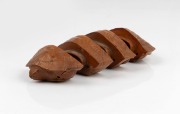 An unusual antique Japanese carved wooden inro in the form of a minogame turtle, Meiji period, 19th century, 10.5cm long - 2