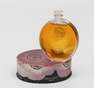 PAVOTS D'ARGENT for Roger et Gallet perfume bottle by LALIQUE, in original card box, 8.5cm high