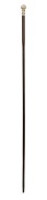 An antique French walking stick with carved ivory handle, bamboo shaft and brass ferrule, 19th century, ​​​​​​​93cm high