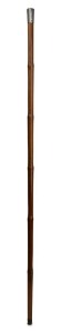 An antique walking stick with Chinese silver, handle, bamboo shaft and brass ferrule, 19th/20th century, 93cm high