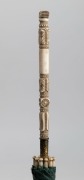 An antique parasol with ornate carved and turned ivory handle and fittings, 19th century, ​​​​​​​84cm high - 2