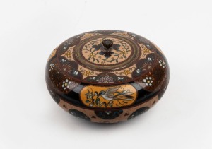 An antique Japanese cloisonne lidded koro, Meiji/Taisho period, 8cm high, 14cm wide